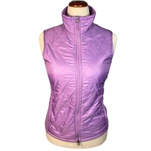 LL Bean Quilted Fleece Lined Full Zip Vest 291762 Womens Size Small Purple
